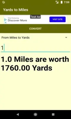 Yards to Miles Converter android App screenshot 0