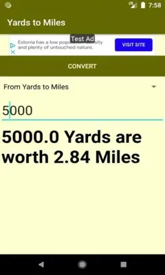 Yards to Miles Converter android App screenshot 2