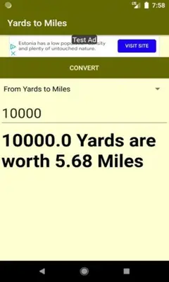 Yards to Miles Converter android App screenshot 3